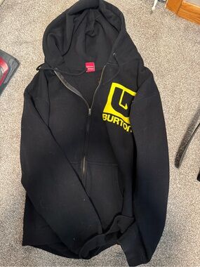 Burton Black Hoodie with Bright Yellow Logo